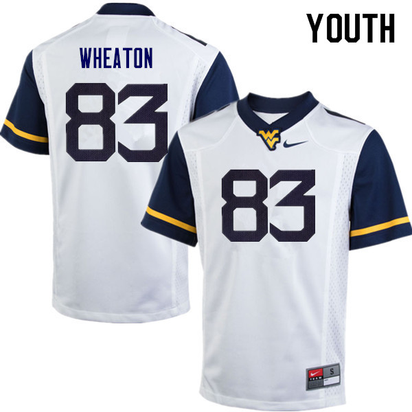 Youth #83 Bryce Wheaton West Virginia Mountaineers College Football Jerseys Sale-White